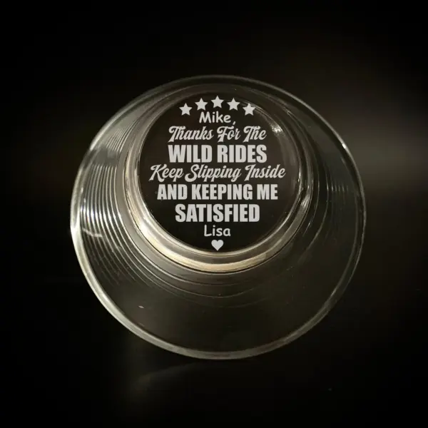 Thanks for the Wild Rides -Personalized Engraved Whiskey Glass Funny Sexy Gift for Him Husband Boyfriend Anniversary or Valentine’s Day Gift - Image 4