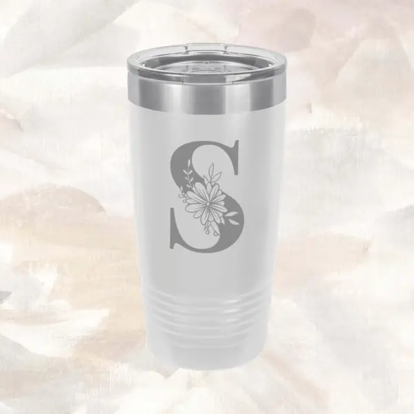 Personalized Floral Initial 20oz Tumbler With Custom Name| Unique Gift for Bridesmaids, Moms & Holidays Perfect Gift For Her Valentines Gift - Image 4