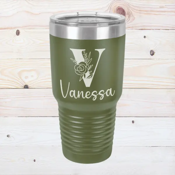 Personalized Floral Initial 30oz Tumbler With Custom Name| Unique Gift for Bridesmaids, Moms & Holidays Perfect Gift For Her Valentines Gift - Image 4