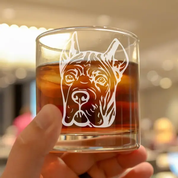 CANE Corso Dog ENGRAVED Whiskey Glass or Stemless Wine Glass Gift for Dog Mom New Pet Gift Dog Memorial Custom Cane Corso Glass Dog Dad - Image 4
