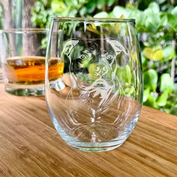 American Pitbull Personalized Engraved Glass - Custom Whiskey, Wine, or Beer Glass- Dog Lover Gift, Pet Memorial, Animal Lover, Dog Mom Gift - Image 4