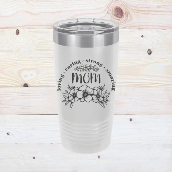 Mother's Day Gift Engraved 20 oz Tumbler Floral Gift for Mom Custom Flower Tumbler Personalized with Names Gift for Mother from Family - Image 5