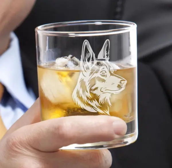 Personalized Engraved German Shepherd Whiskey Glass, Wine, Beer Glass Custom Dog Memorial Gift for Dog Mom,German Shepherd Dog Dad,Pet Lover - Image 4