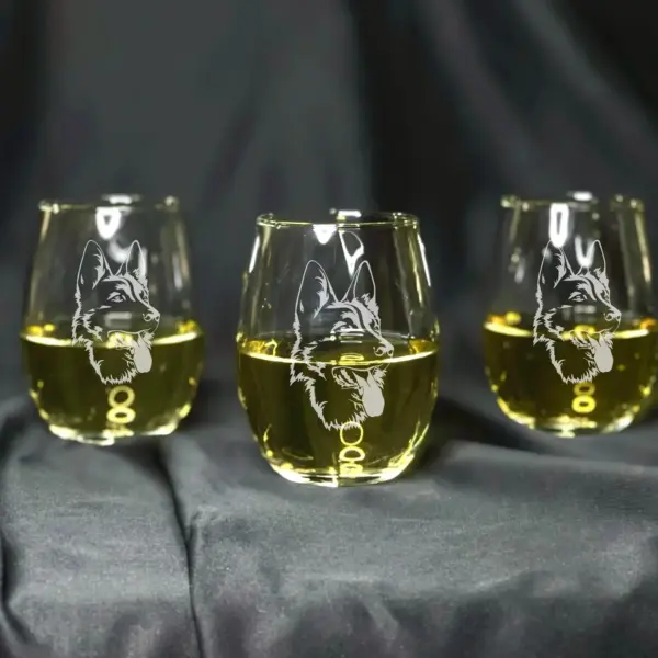Personalized German Shepherd Dog Engraved Glass - Custom Whiskey, Wine, or Beer Glass - Etched Pet Memorial or Birthday Gift, Dog Lover Gift - Image 5