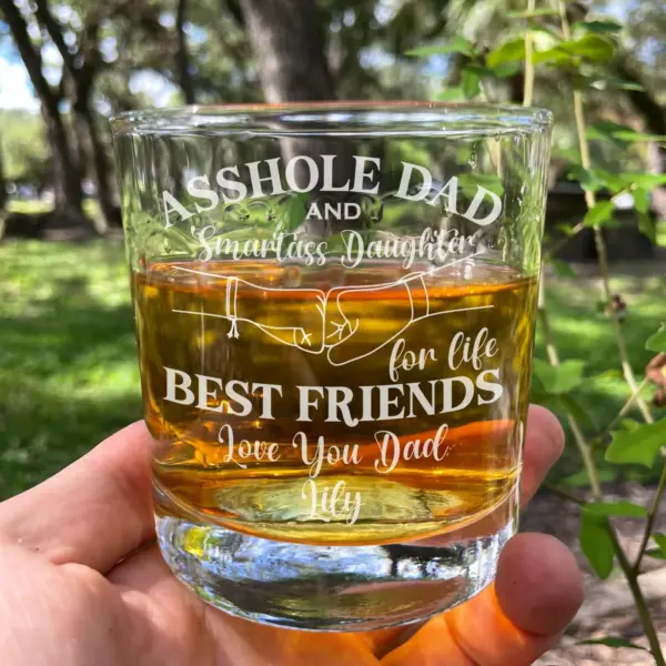 Custom Engraved Dad and Daughter Glass | Personalized Whiskey or Wine Glass | Perfect Father’s Day, Christmas, or Daughter Gift for Dad - Image 6