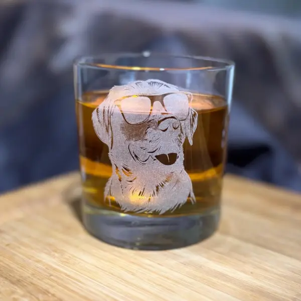 LABRADOR Dog ETCHED Cool Dog with Glasses Whiskey, Stemless Wine or Beer Pint Glass Personalized Lab Gift Custom Dog Labrador Glass Gift - Image 6