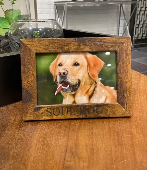 PERSONALIZED Dog Frame ENGRAVED Rustic Wood Custom Dog Picture Frame Photo 4x6 5x7 8x10 Pet Name Photo Frame Dog Memorial Gift Dog Dad - Image 9